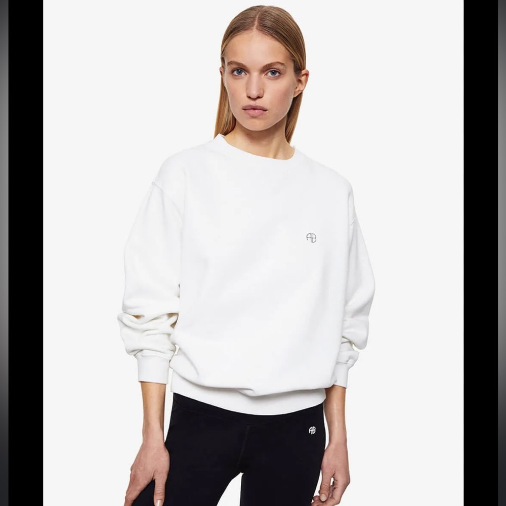 Anine Bing White Crewneck Sweatshirt